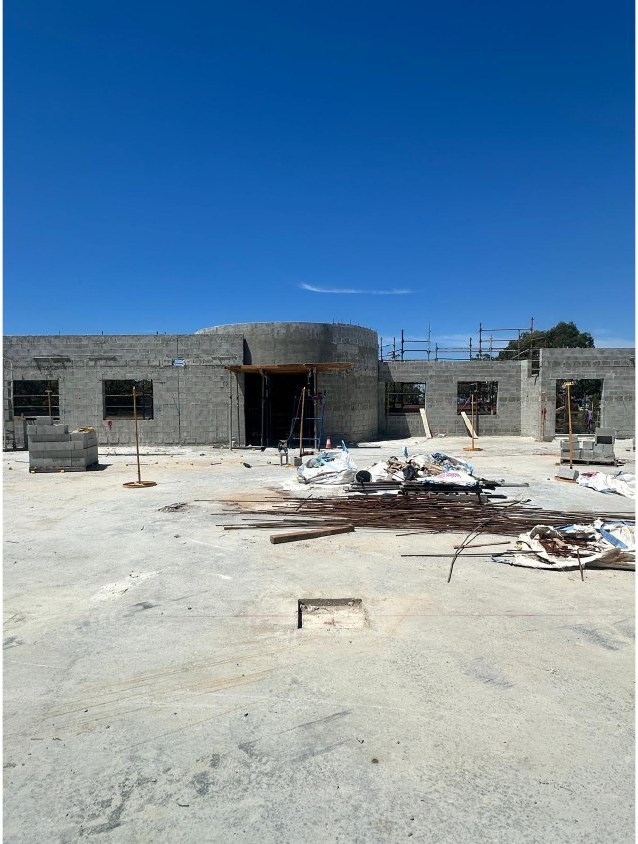 Temple entrance under construction
